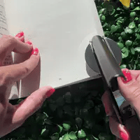 Dog lover’s embosser creating a custom seal on a journal page